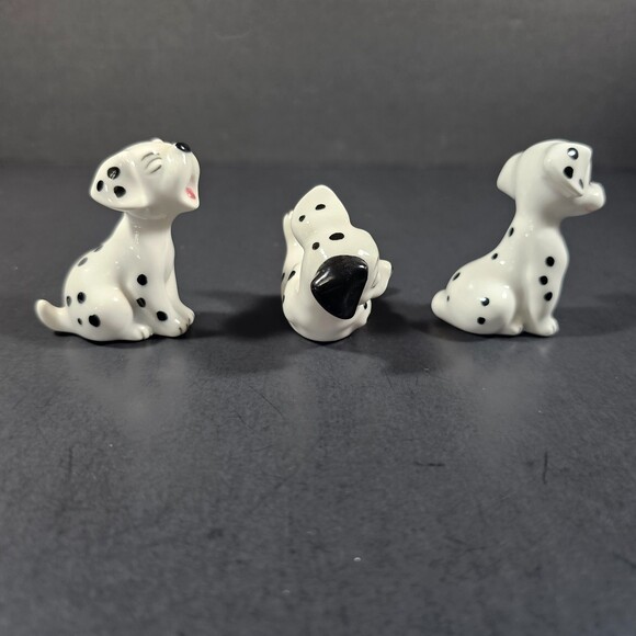 Vintage Disney 101 Dalmatians Small Ceramic Figures, 3 Puppy Dog 2" Figurines - Picture 2 of 6